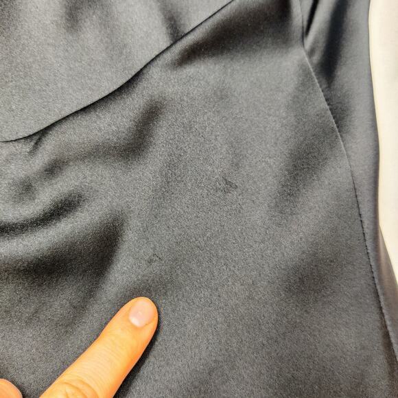 Show Me Your Mumu Jasmine Halter Midi Bias Slip Dress Black Luxe Satin Medium - Picture 15 of 16